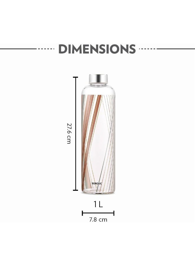BOROSIL Prism Glass Bottle Transparent 1Liters - Image 4