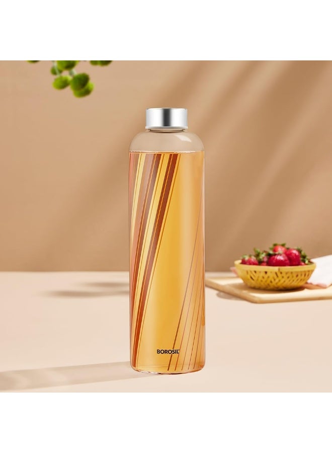 BOROSIL Prism Glass Bottle Transparent 1Liters - Image 2