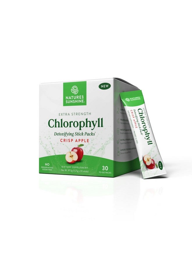 NATURE'S SUNSHINE عبوات عصا الكلوروفيل من Nature's Sunshine: زود عملية التخلص من السموم وصحة الأمعاء في عبوات عصا لذيذة ومريحة (تفاح مقرمش) - Image 1