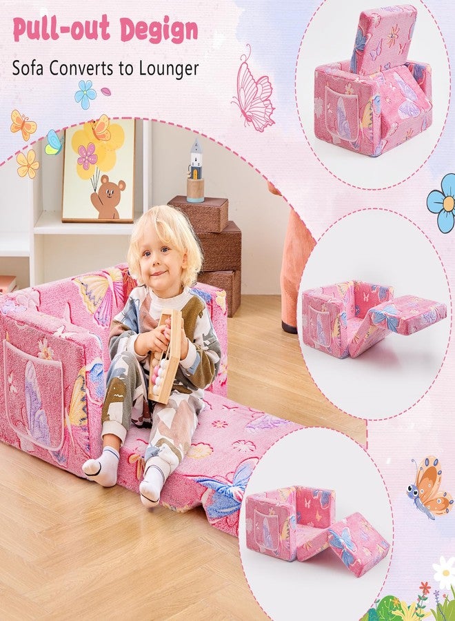inhand Toddler Chair Comfy,2-in-1 Soft Toddler Couch Fold Out for Kids,Convertible Sofa to Lounger,Gift for Girls and Boys Birthday,Truck - Image 2