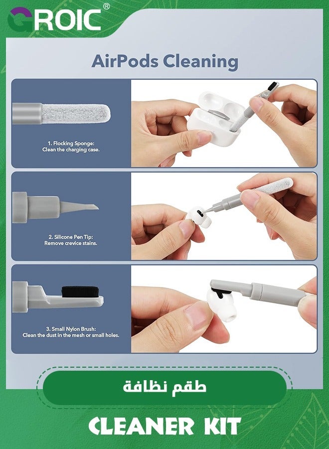 GROIC Electronics Cleaner Kit, 6-in-1 Keyboard Cleaning Multifunctional Electronic Tool for Earbuds/Phone/Laptop/PC Monitor/Camera/Watch - Image 3