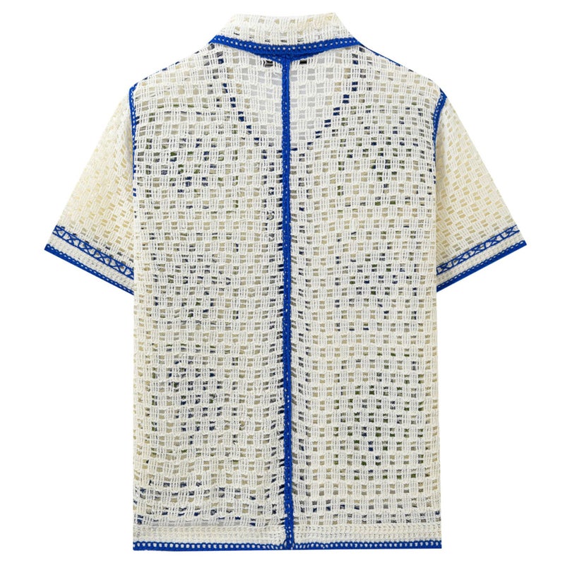 Men's Casual Short Sleeve Lace Polo Shirt SJ0153 - Image 3