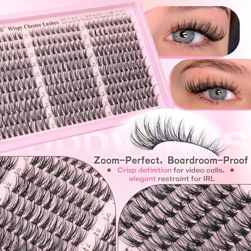 Goddvenus Lash Clusters Kit Wispy Eyelash Clusters Lashes Natural DIY Lash Extension Kit 10-16mm Cluster Eyelash Extensions Kit 300pcs C Curl Individual Lashes Cluster Eyelash (No Tweezers) - Image 3