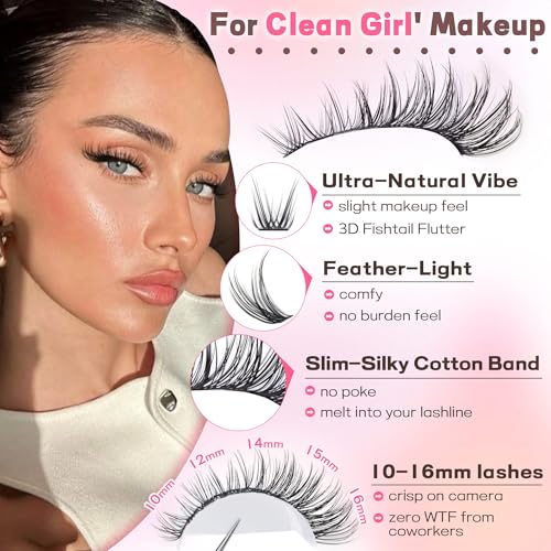 Goddvenus Lash Clusters Kit Wispy Eyelash Clusters Lashes Natural DIY Lash Extension Kit 10-16mm Cluster Eyelash Extensions Kit 300pcs C Curl Individual Lashes Cluster Eyelash (No Tweezers) - Image 4