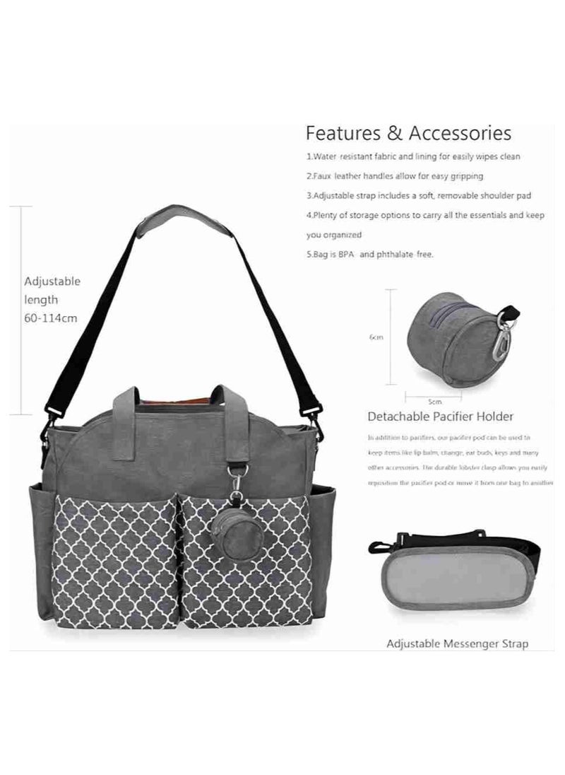 iMissiu Tote Diaper Bag, Multi-Function Baby Bag with Cup Holder, Travel Diaper Bag for Mom and Dad, Large Capacity Nursing Bag for Baby Care  - Image 4
