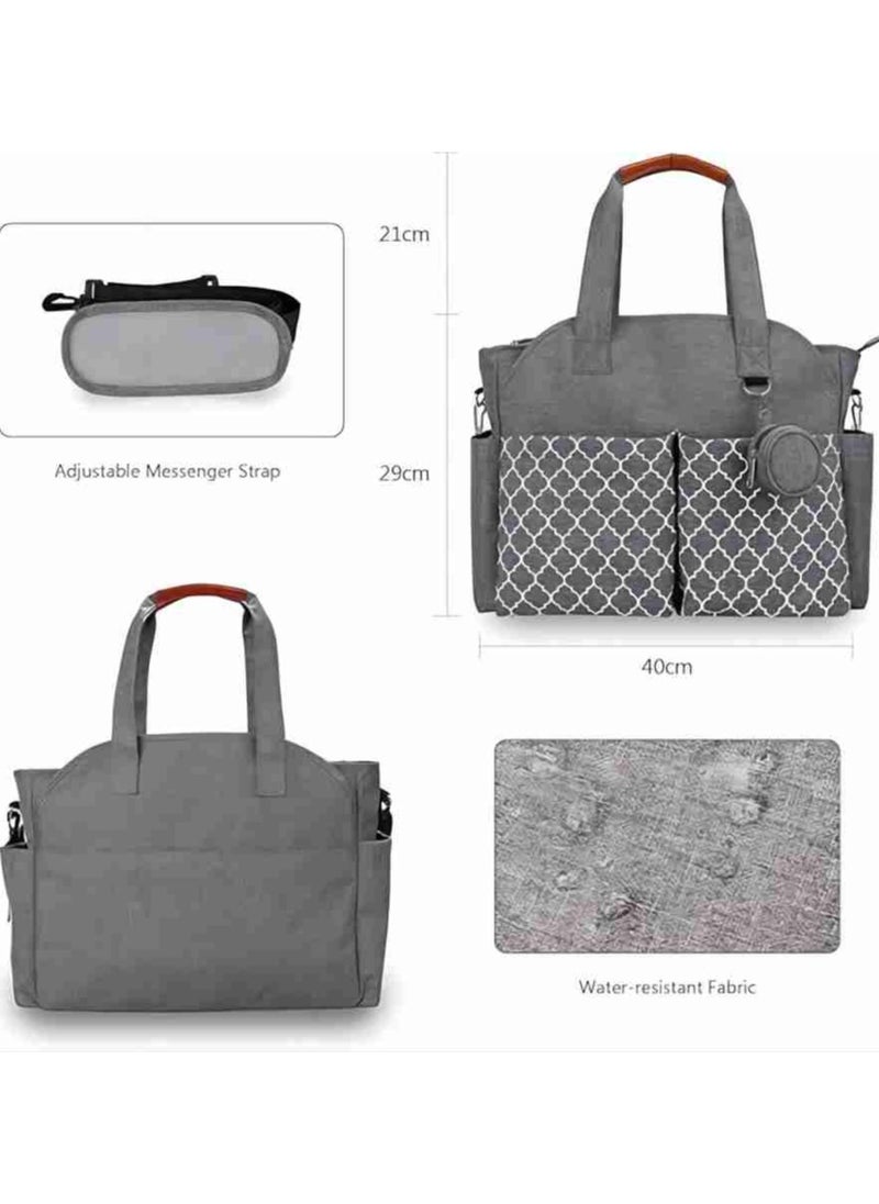 iMissiu Tote Diaper Bag, Multi-Function Baby Bag with Cup Holder, Travel Diaper Bag for Mom and Dad, Large Capacity Nursing Bag for Baby Care  - Image 5