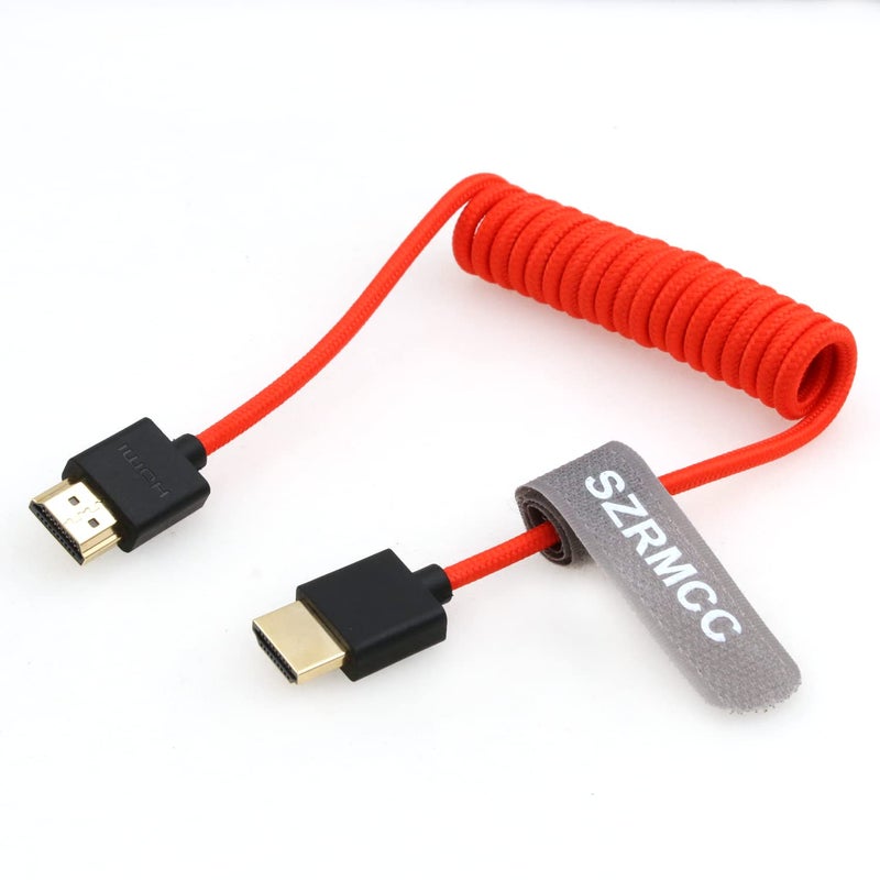 اس زد ار ام سي سي كابل 8K HDMI إلى HDMI فائق السرعة ملفوف مضفر للكاميرا Z Cam E2 Sony FX6 FX9 Canon EOS C70 C300 Portkeys BM5 Atomos Ninjav V Shogun Monitor - Image 3