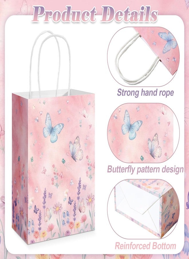 Kolldenn 24 Pack Butterfly Birthday Party Favor Gifts Bags with 30 Tissue Candy Goodie Paper Bags with Handles Pink Purple Butterfly Decorations for Birthday Wedding Baby Shower Party Supplies - Image 3
