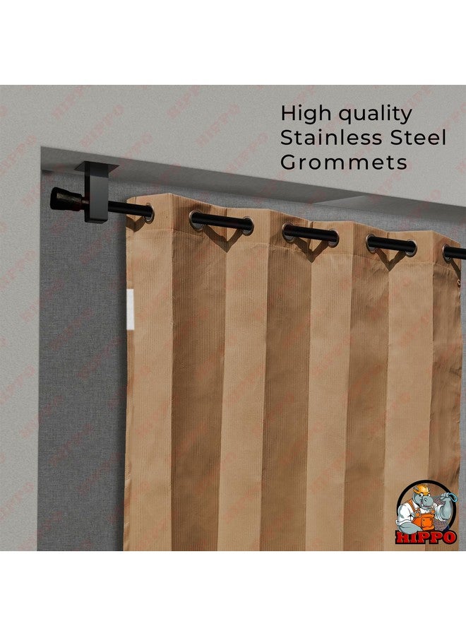 HIPPO 260 GSM Waterproof Plastic Outdoor Balcony Curtain Sun & Rain Protection, Door Curtain (4.50FTX8.00FT, 2IN1 Bamboo-Mocha, 2 PC) - Image 4