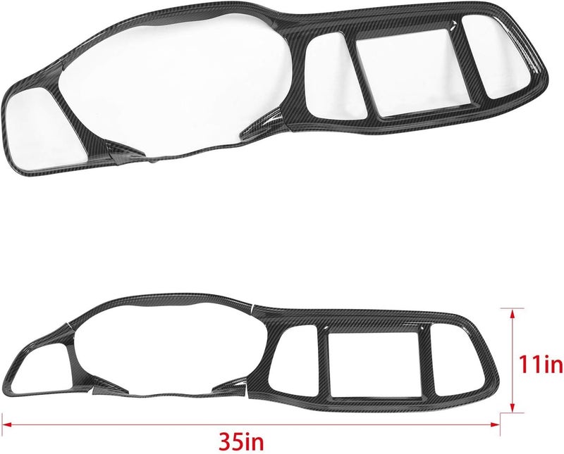 JeCar Center Console Dashboard Panel Trim for Dodge Challenger 2015-2019 - Carbon Fiber Texture - Image 2
