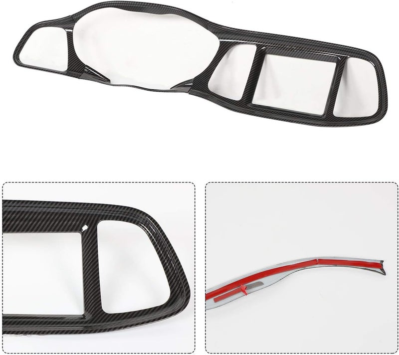 JeCar Center Console Dashboard Panel Trim for Dodge Challenger 2015-2019 - Carbon Fiber Texture - Image 3