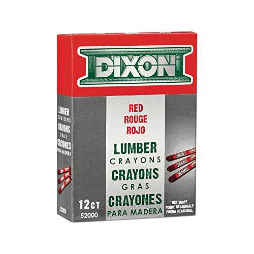 DIXON Industrial Lumber Marking Crayons, 4.5" x 1/2" Hex, Red, 12-Pack (52000) - Image 3