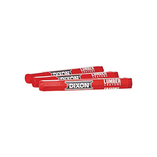 DIXON Industrial Lumber Marking Crayons, 4.5" x 1/2" Hex, Red, 12-Pack (52000) - Image 2