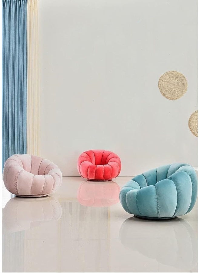 Zayn comforts Sofa Chair Indoor Pumpkin Shaped Fabric Modern Set Style Living room Furniture lounge chair with ottoman (White) - Image 3