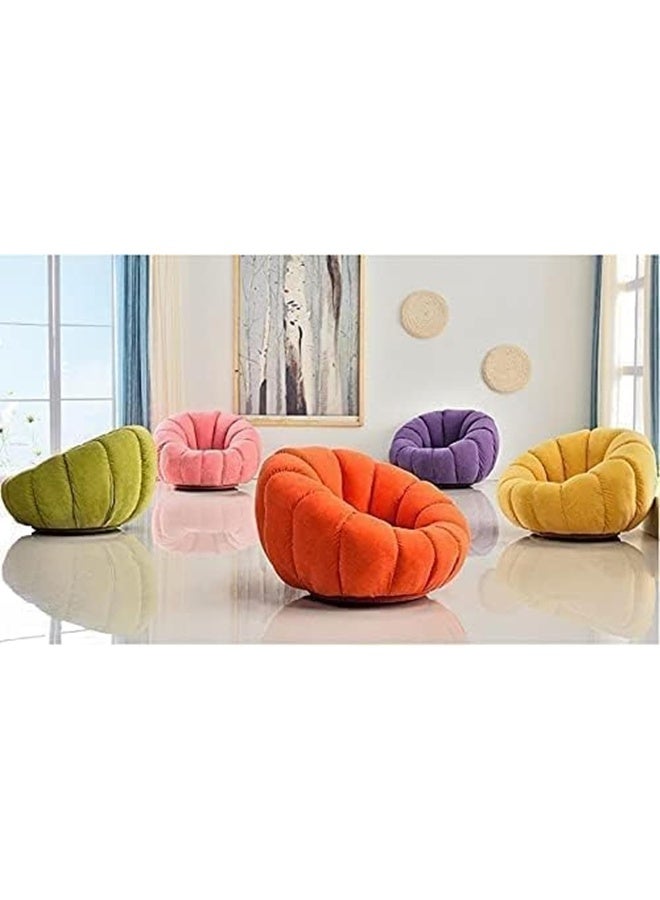 Zayn comforts Sofa Chair Indoor Pumpkin Shaped Fabric Modern Set Style Living room Furniture lounge chair with ottoman (White) - Image 4