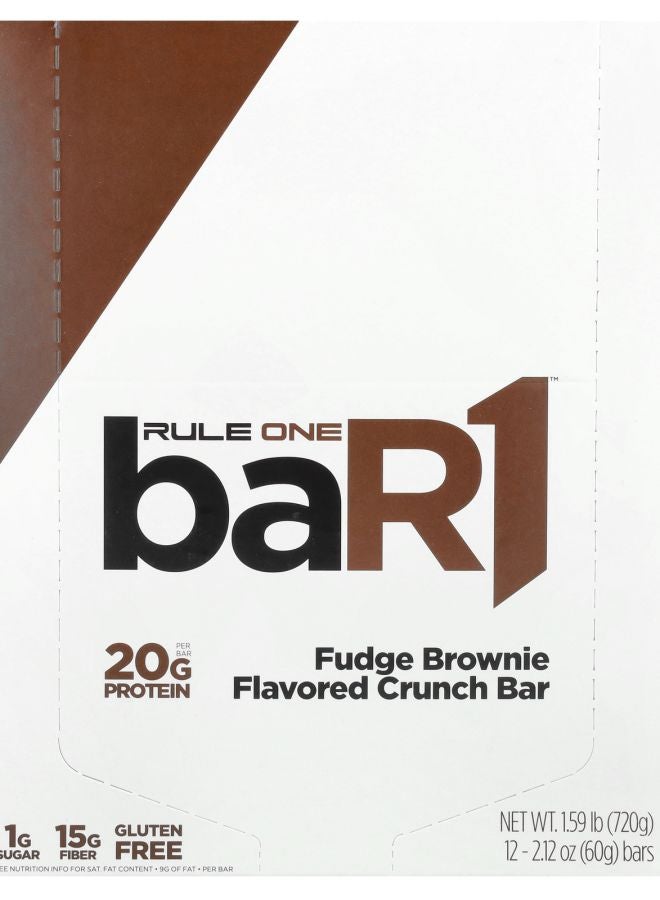 baR1 Crunch Bar Fudge Brownie 12 Bars 2.12 oz (60 g) Each