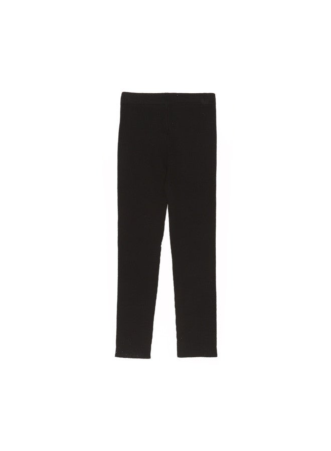 Zara kids' Minimalist Casual Solid Ribbed Knit Pants - Image 3