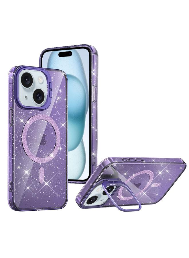 S-TOP Case For iPhone 15 Shiny Shield MagSafe Lens Holder Phone Case - Image 1