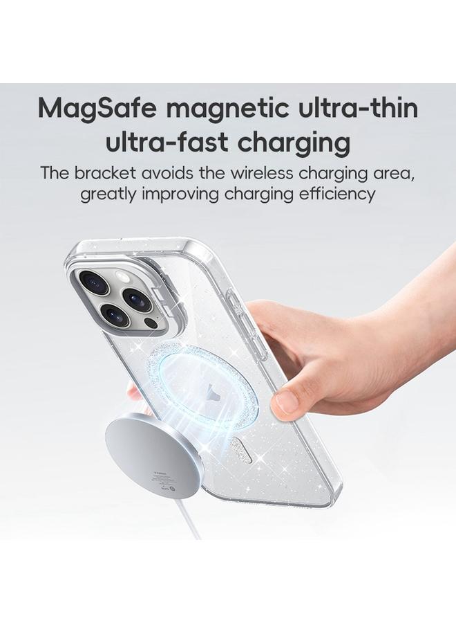S-TOP Case For iPhone 15 Shiny Shield MagSafe Lens Holder Phone Case - Image 2