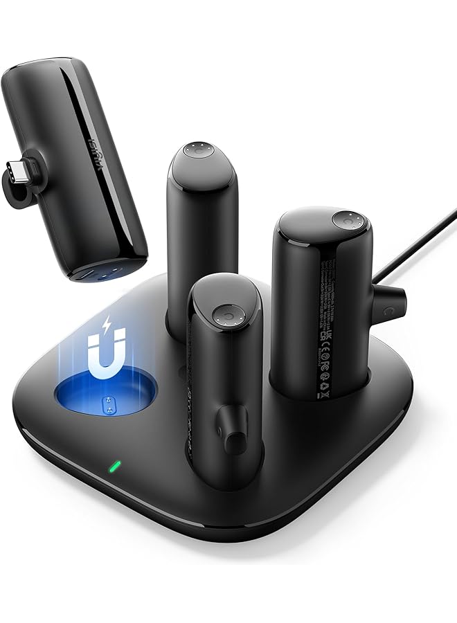 erorex 4 Pack Portable Chargers Usb C 5000 Mah 4 Pcs Fast Charging Power Bank Compatible With Android Samsung Iphone15 4 In 1 Powerbanks Charging Station For Home Cafe Office Hotel Ect  - Image 1