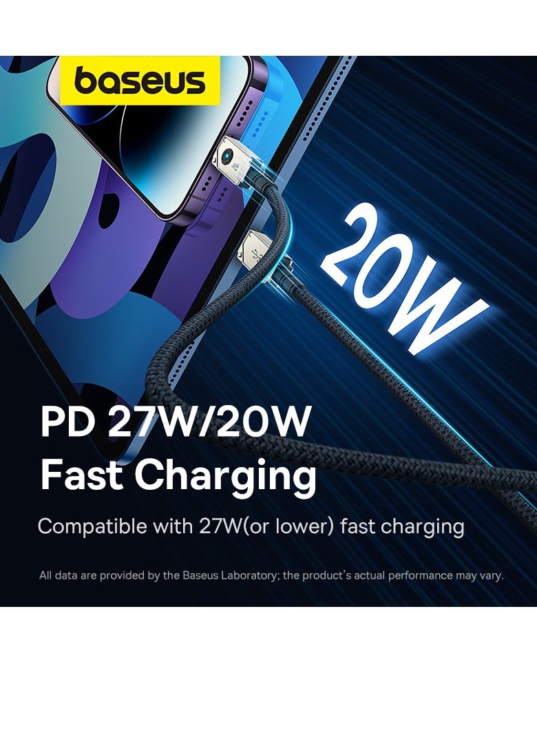 بيسوس كابل USB C إلى Lightning، سلسلة ألياف الأراميد غير القابلة للكسر (2 متر) كابل شحن سريع 20 وات PD iPhone، سلك من النايلون المضفر من النوع C إلى iPhone لـ iPhone 14/13/13Pro/13ProMax/12/12Pro/12ProMax/11/11Pro/XS - Image 2
