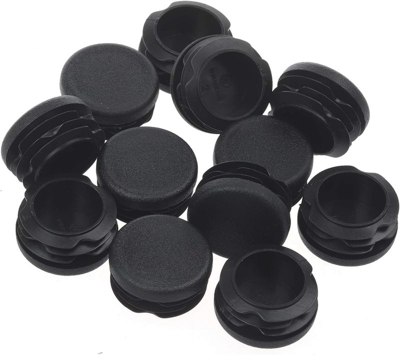 Timsec 12Pcs Round Plastic Plug, End Caps for Tubing Pipe ID 32-36mm & OD 1-1/2 Inch (38mm), Steel Furniture Foot Table Chair Leg End Insert Plug Cap Covers Protector, Bar Stool Glides, Fence Plugs - Image 1