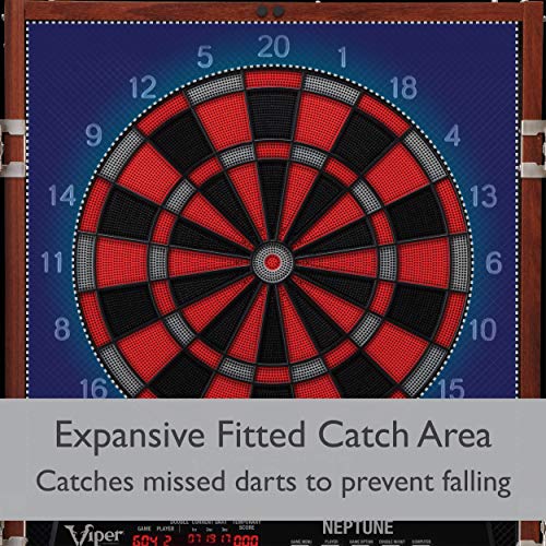 Viper by GLD Products Neptune Electronic Dartboard Cabinet Combo Pro Size Over 55 Games Large Auto-Scoring LCD Cricket Display Extended Dart Catch Area 16 Player Multiplayer with Soft Tip Darts and Power Adapter , 21.5" L x 26.5" W x 3.5" H - Image 5