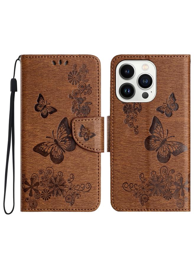 S-TOP Case For iPhone 16 Pro Max Butterfly Embossed Flip Leather Phone Case - Image 1