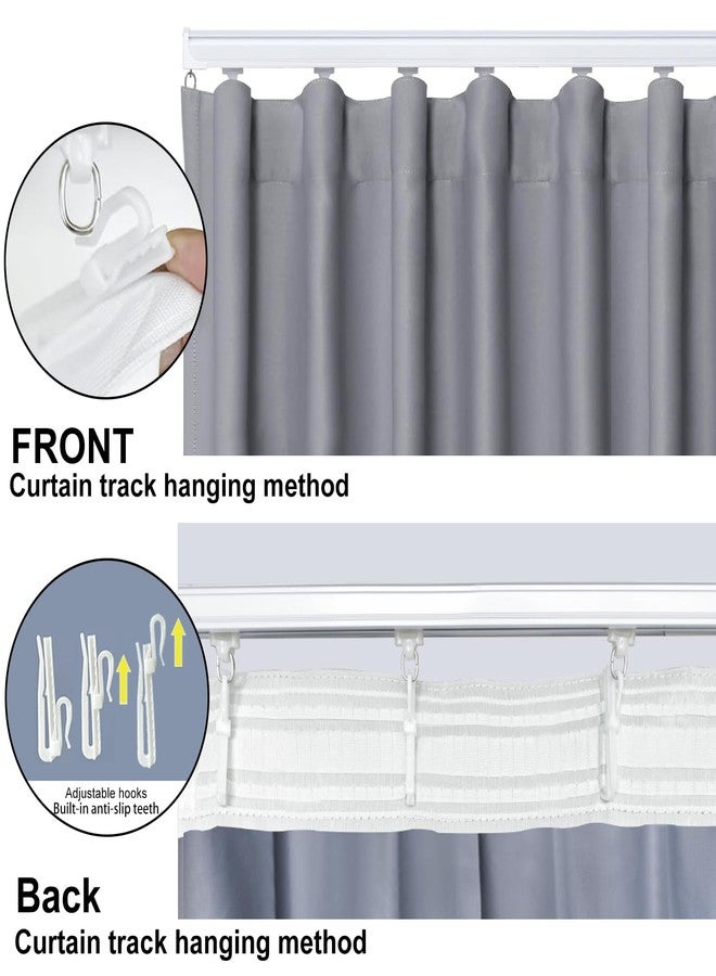 Cbsroro Room Divider Blackout Curtain Track Curtains Wall Dividers Panels Screen for Living Rooms Bedroom Office Privacy Partition Separation, W100 × L84 Inch,1 Panel, Light Grey - Image 5