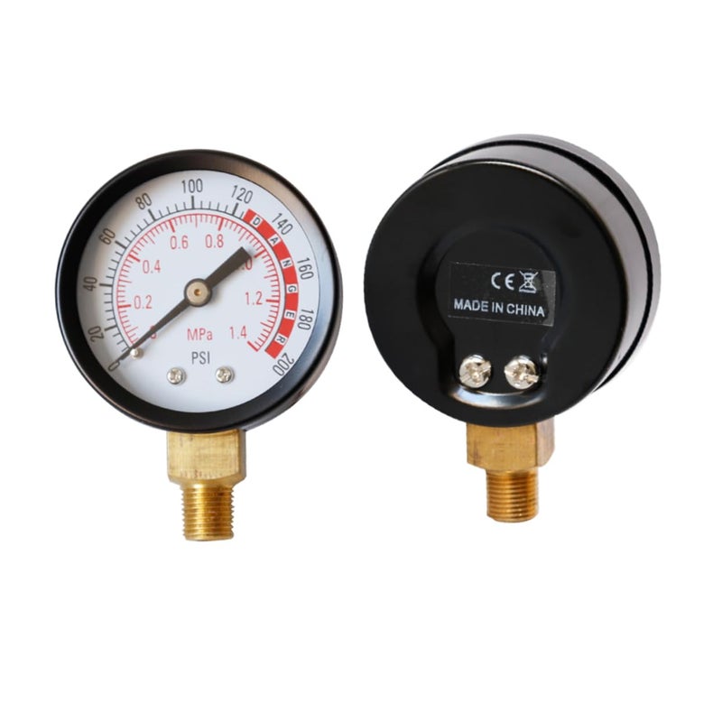 مقياس ضغط الهواء المضغوط عالي الدقة 1/4 NPT موصل لقياس الهواء والماء والزيت - Image 2