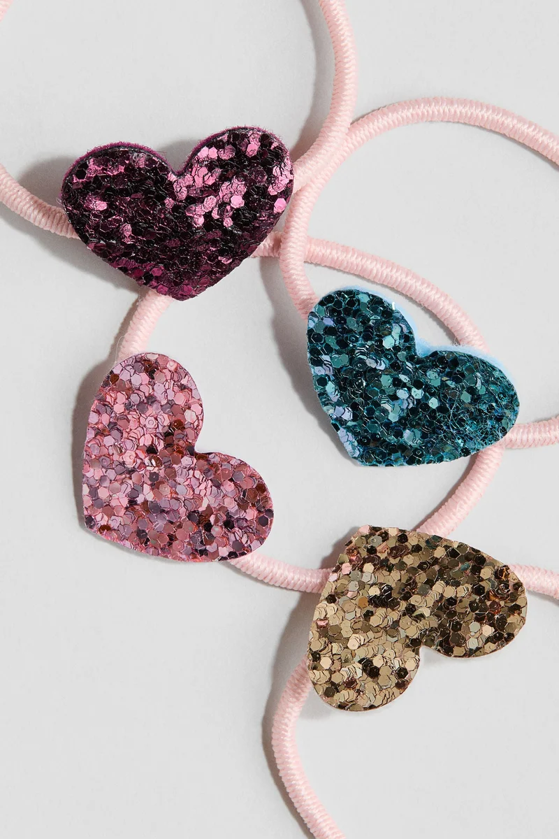 H&M 4-pack appliquéd hair elastics