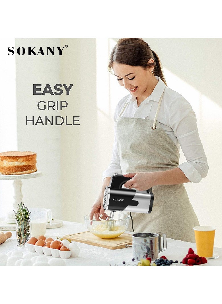 5 Speed Electric Hand Mixer, Fully Automatic Hand Blender, Egg Beater, Daily Mixer, With Hook and Beater, 800w