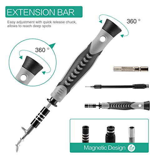 ORIA Precision Screwdriver Set, 130 in 1 Magnetic Screwdriver Kit with 120 Screwdriver Bits(117 PCS 28mm, 3 PCS 35mm), Repair Tool Kit for Smart Phone, Household Appliances - Image 4