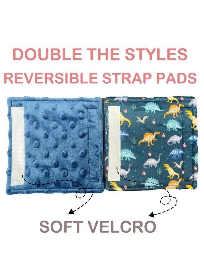 Culclendy Baby Car Seat Neck Cover, Car Seat Strap Cover, Seat Belt Cushions Pads, Shoulder Strap Protectors, Reversible Pram Harness Covers in Minky Dinosaur, Baby Neck Pad Protector - Image 2