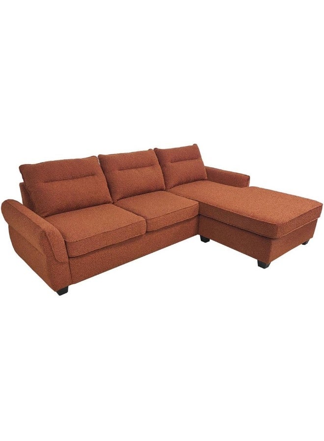 Comfynest Comfynest Aspin 3Seater Reversible Corner Fabric Sofa Orange With 2Year Warranty 263X85X89Cm Orange - Image 2