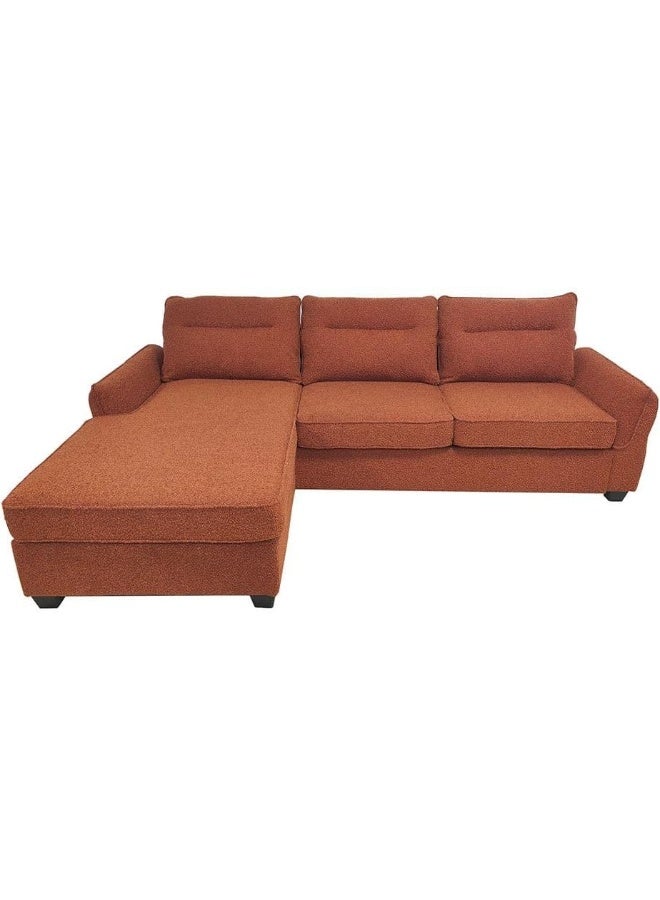 Comfynest Comfynest Aspin 3Seater Reversible Corner Fabric Sofa Orange With 2Year Warranty 263X85X89Cm Orange - Image 3