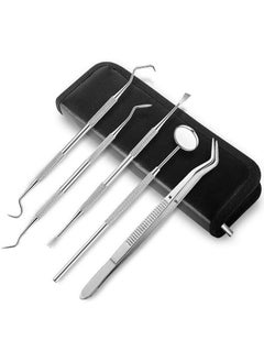 Beauenty 5 Pcs Dental Tools to Remove Plaque and Tarter Tooth Scaler Tools Kit Dental Pick Dental Floss, Dental Tool Set,Tooth Scraper Plaque Tartar Remover Dental Tweezers Gum  - Image 1
