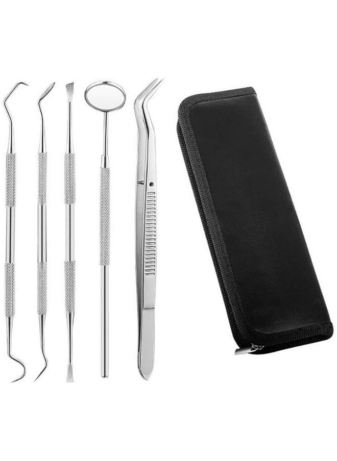 Beauenty 5 Pcs Dental Tools to Remove Plaque and Tarter Tooth Scaler Tools Kit Dental Pick Dental Floss, Dental Tool Set,Tooth Scraper Plaque Tartar Remover Dental Tweezers Gum  - Image 3