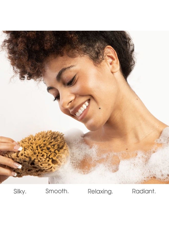 Naroa Soft Natural Shower Sponge | Gentle Sea Loofah for Bathing Smooth Skin | Unbleached Body Scrubber Puff | Bath & Spa (Small) - Image 4