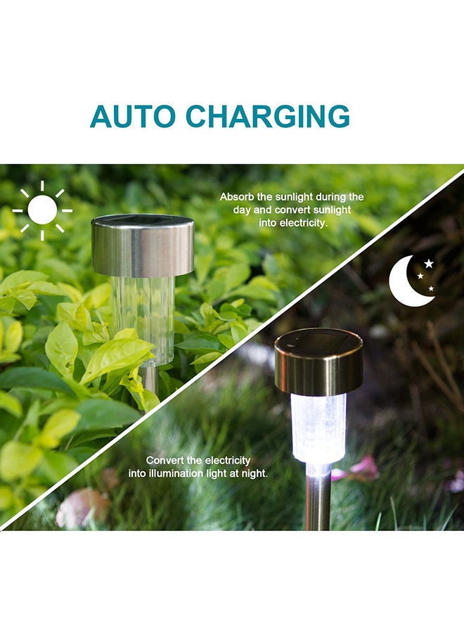 NIBEMINENT 5-Piece LED Solar Garden Light Set Silver/Black - Image 3