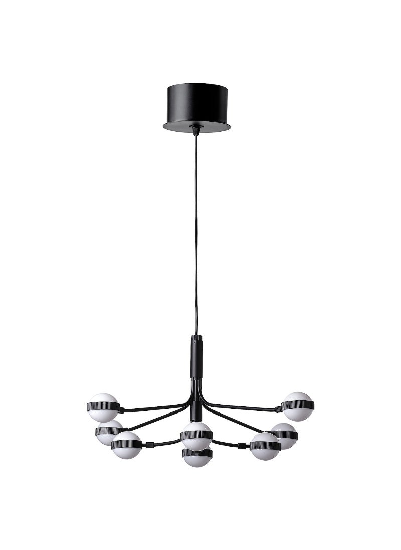 Generic LED Chandelier 8-armed, Black & White 70 cm 