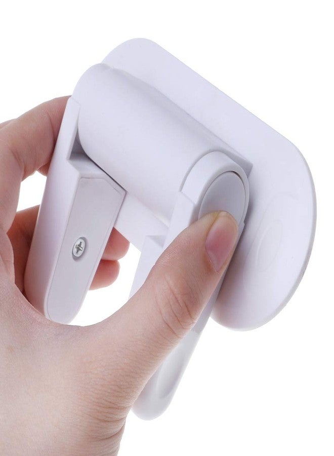 SpiderJuice 1Pc Self Adhesive Baby Safety Proofing Door Handle/Lever Lock Prevention Guard with Push Button 180° Rotating Arm (White) - Image 5
