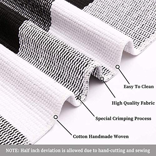 KILOCOCO Buffalo Plaid Checkered Rug - 3'x5' Front Door Mat Outdoor,Black and White Rugs Cotton Washable Front Porch Rug Layered Doormats for Patio Farmhouse Entryway Kitchen Foyer - Image 4