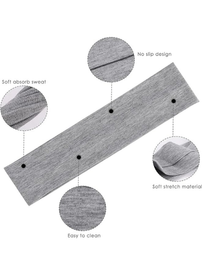 Lesha 6 Pcs Sports Headbands Non Slip Soft Cotton Sport Elastic Hairbands for Men and Women, Thin Summer Headband, Soft Cotton Hair Bands for Yoga, Workout, Running, Cycling - Image 4