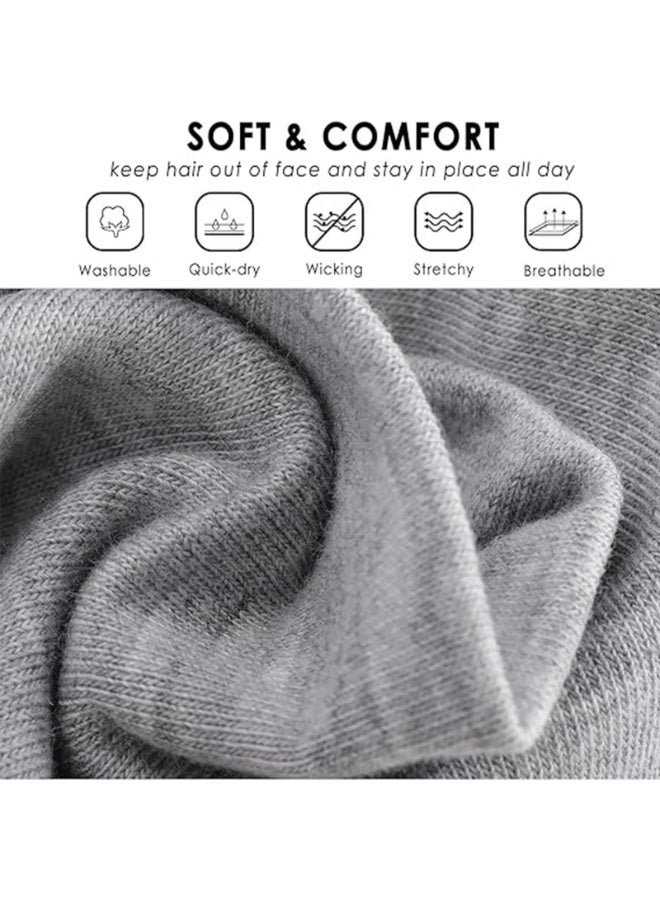 Lesha 6 Pcs Sports Headbands Non Slip Soft Cotton Sport Elastic Hairbands for Men and Women, Thin Summer Headband, Soft Cotton Hair Bands for Yoga, Workout, Running, Cycling - Image 2