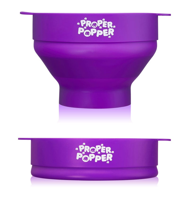 PROPER POPPER The Original Proper Popper Microwave Popcorn Popper, Silicone Popcorn Maker, Collapsible Bowl BPA Free & Dishwasher Safe - (Purple) - Image 5