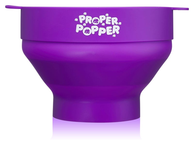 PROPER POPPER The Original Proper Popper Microwave Popcorn Popper, Silicone Popcorn Maker, Collapsible Bowl BPA Free & Dishwasher Safe - (Purple) - Image 3