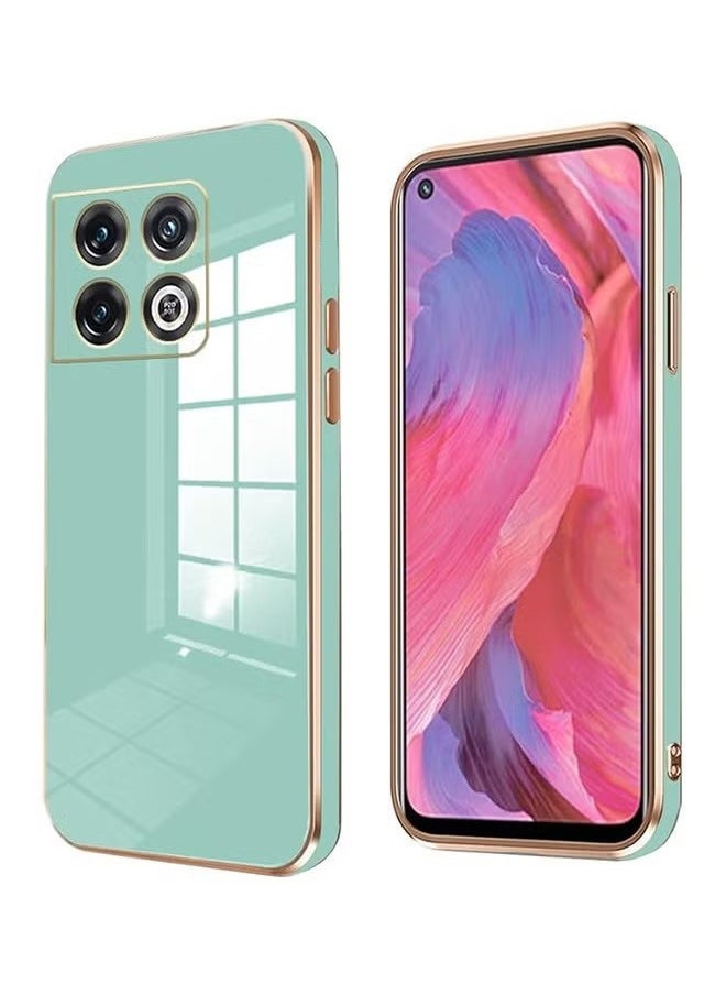 Generic - Compatible With OnePlus 10T/OnePlus ACE Pro Case, Soft TPU Thin Protective Phone Cover with Matte Finish, Anti-Fall Drop Protection,Shockproof Case,Straight Edge Electroplated Case, Green - Image 1