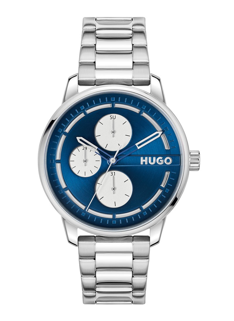 HUGO BOSS - ساعة هوجو بوس مستديرة أنالوغ للرجال بحالة زرقاء - 1530386 - Image 1
