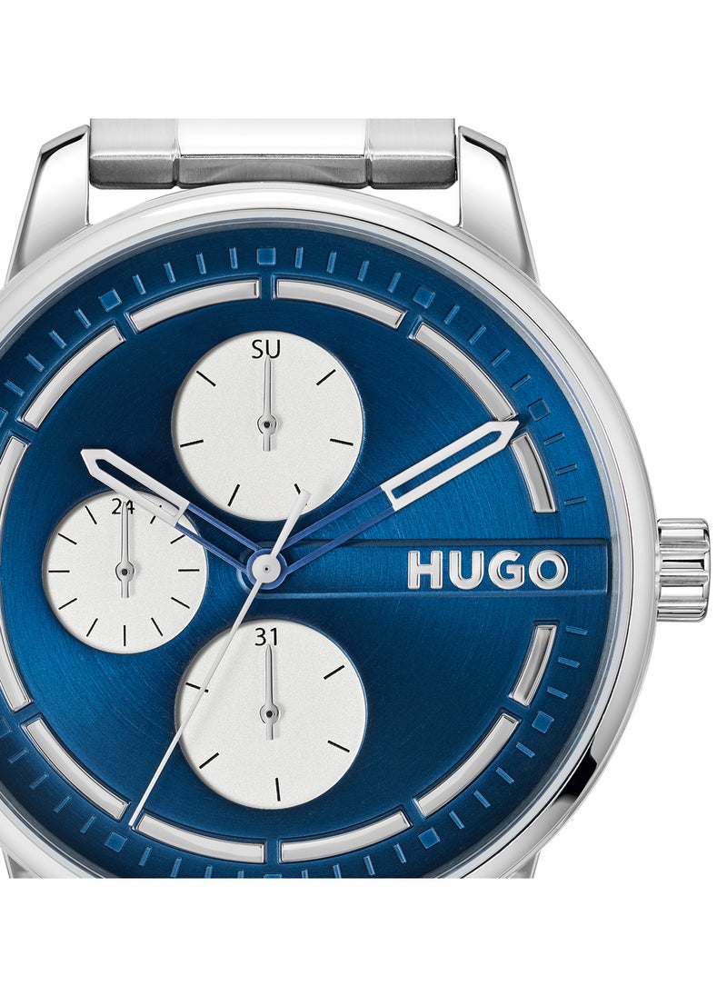 HUGO BOSS - ساعة هوجو بوس مستديرة أنالوغ للرجال بحالة زرقاء - 1530386 - Image 1